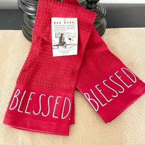 🆕Rae Dunn Set of 2 BLESSED Kitchen Towels